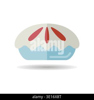 A simple icon of a delicious whole berry pie. Designed in a clean, modern, flat outline style. Ideal for bakery menus, food apps, and websites. Stock Vector