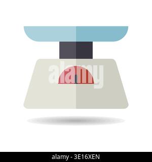 A simple icon of classic kitchen weighing scales. Designed in a clean, modern, flat outline style. Ideal for baking blogs, recipe apps, and kitchen su Stock Vector