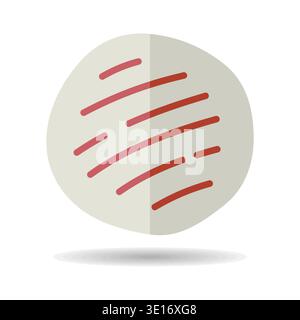 A simple icon of a traditional pita flatbread. Designed in a clean, modern, flat outline style. Ideal for menus, food apps, and Mediterranean cuisine Stock Vector