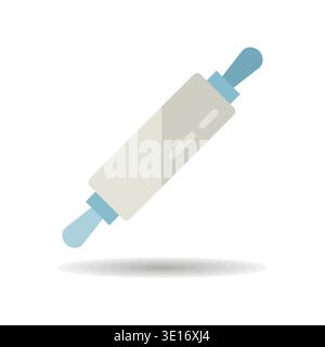 A simple icon of a classic rolling pin. Designed in a clean, modern, flat outline style. Ideal for baking blogs, recipe apps, and kitchen supply websi Stock Vector