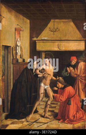 Painting titled 'The Martyrdom of Saint Sebastian' by Antonio del ...