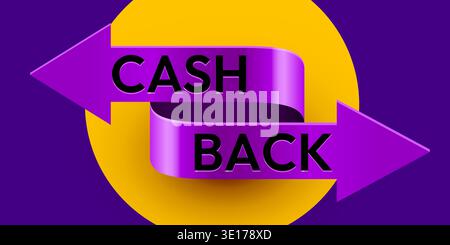 Vibrant CASH BACK graphic with intertwined arrows, representing money return and financial benefits. Vector illustration Stock Vector