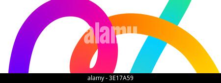 Gradient Line Shapes with flowing ribbon and wave pattern in colorful rainbow gradient composition. Vector illustration for modern poster backgrounds Stock Vector