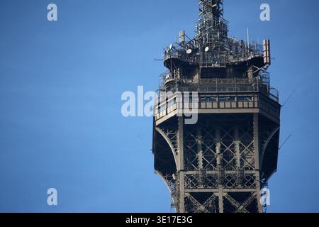 Top of Eiffel Tower Stock Photo