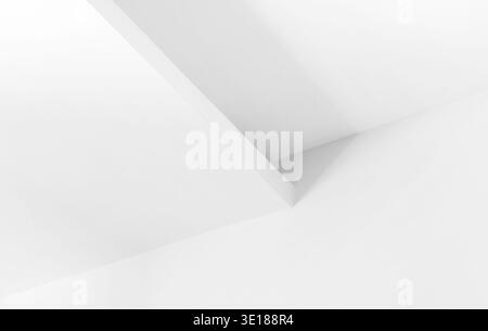 Minimalist architectural detail featuring intersecting white planes, abstract background photography Stock Photo