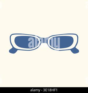 Flat illustration of modern sunglasses icon. Simple fashion accessory for summer design, travel branding, beach lifestyle graphic and eyewear logo. Stock Vector