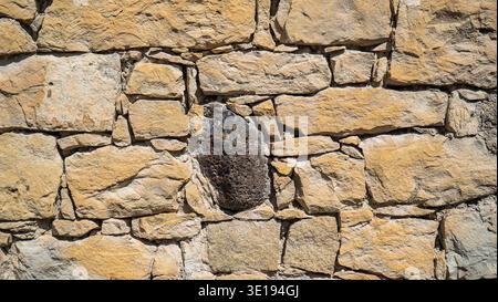 Old Stone Wall Pattern Natural Rock Background Stock Photo