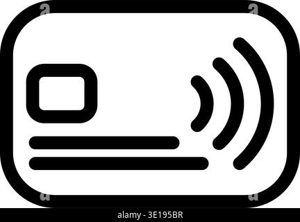 This vector icon represents a contactless payment card- perfect for mobile banking apps- websites- and financial technology designs. It symbolizes sec Stock Vector