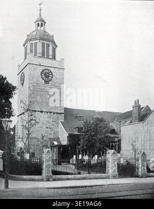 St Thomas Church, originally from a photo by J. Welch and Sons. From the Portsmouth Co-Operative Souvenir published in 1912 by the Co-Op Wholesale Society Ltd. This included a number of printed photographs and advertisements. Stock Photo