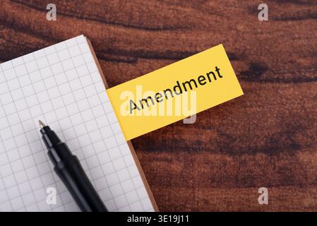 Amendment text on sticky notes Stock Photo