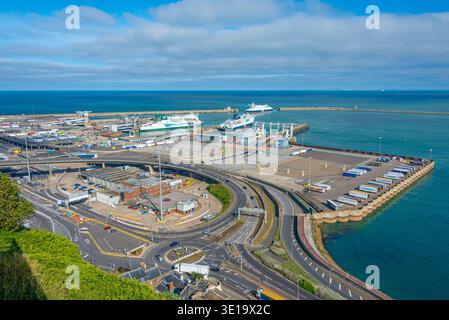 Dover, England, July 12, 2025: Panorama view of port of Dover in England.IMAGE Stock Photo