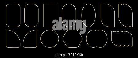 Golden frames vector. Luxury geometric frames, art deco style for wedding invitation and VIP design. EPS10 Stock Vector