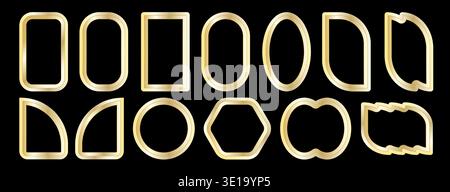 Golden frames vector. Luxury geometric frames, art deco style for wedding invitation and VIP design. EPS10 Stock Vector