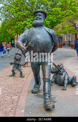 Dundee, Scotland, May 11, 2025: Desperate Dan statue in the center of Dundee, Scotland.IMAGE Stock Photo
