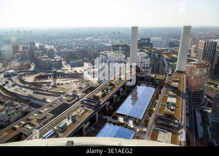 Looking over Battersea Power Station from Lift 109 at Battersea Power Station, London, England Stock Photo