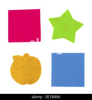 Multicolored paper stickers isolated on white background Stock Photo