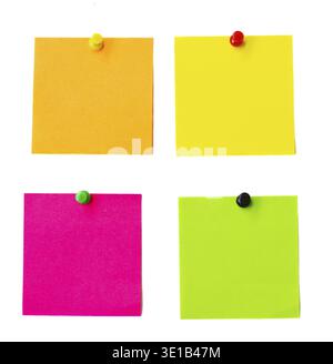 Multicolored paper stickers isolated on white background Stock Photo