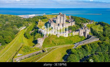 Panorama view of Castle of Dover in England.IMAGE Stock Photo