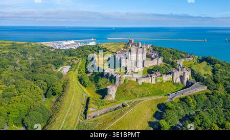 Panorama view of Castle of Dover in England.IMAGE Stock Photo