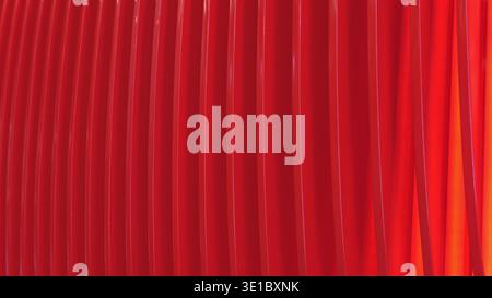 Red vertical elements creating an abstract pattern with a gradient light on the right Stock Photo