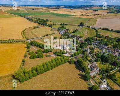 Aerial view of Avebury stone circle in England.IMAGE Stock Photo