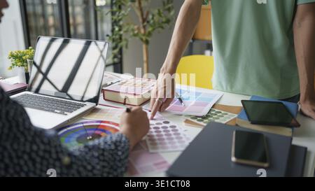 Business People Meeting Design Ideas professional investor working new start up project. business workers working discussing together planning in offi Stock Photo
