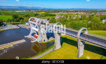 Panorama view of Falkirk wheel in Scotland.IMAGE Stock Photo