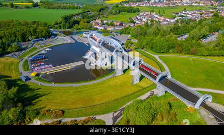 Panorama view of Falkirk wheel in Scotland.IMAGE Stock Photo