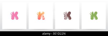 Bite Cookies Cake Letter Initial Logo Design K Stock Vector