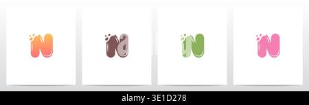 Bite Cookies Cake Letter Initial Logo Design N Stock Vector