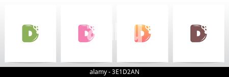 Bite Cookies Cake Letter Initial Logo Design D Stock Vector