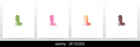 Bite Cookies Cake Letter Initial Logo Design L Stock Vector