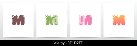 Bite Cookies Cake Letter Initial Logo Design M Stock Vector
