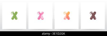 Bite Cookies Cake Letter Initial Logo Design X Stock Vector