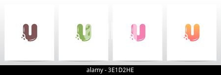 Bite Cookies Cake Letter Initial Logo Design U Stock Vector