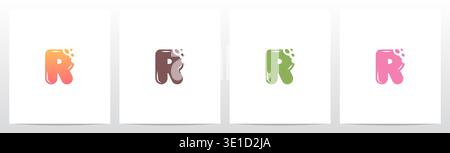 Bite Cookies Cake Letter Initial Logo Design R Stock Vector