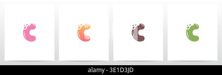 Bite Cookies Cake Letter Initial Logo Design C Stock Vector