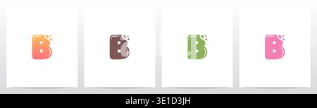 Bite Cookies Cake Letter Initial Logo Design B Stock Vector