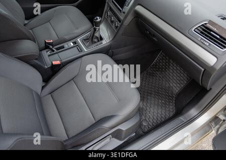 Modern Car Interior Front Seats Console Detail Stock Photo