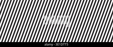 Repeated black diagonal lines on white background. Oblique parallel straight stripes. Tilted striped print. Abstract geometric minimalist design Stock Vector