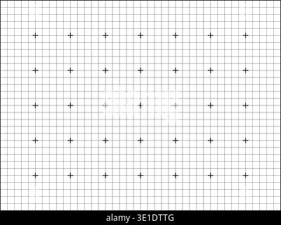 Black grid texture on white notebook page. Paper graph template for school math education, drafting or plotting, engineering or architecting project Stock Vector