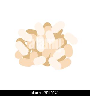 Insect eggs cartoon clipart. Cute termite eggs vector illustration. Animal in flat style. Insects and anthropods concept isolated on white background Stock Vector