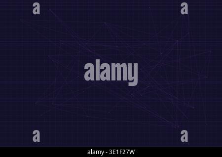 Neural Purple AI Glitch Grid Background Stock Vector
