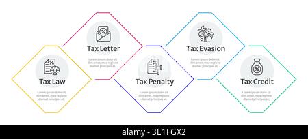 Tax compliance infographic 5 steps Stock Vector