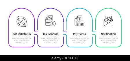 Tax administration infographic 4 steps Stock Vector