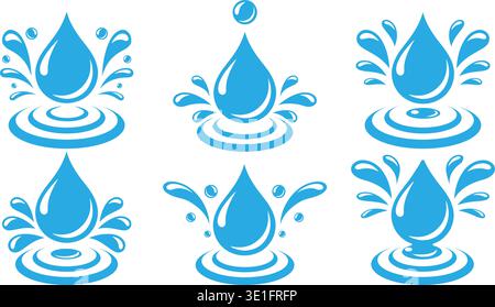 Cartoon water drops Stock Vector