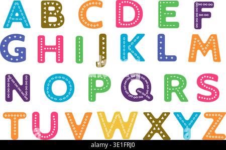Hand drawn cartoon letters Stock Vector