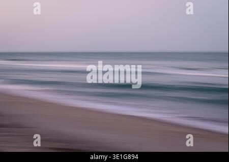 Abstract long exposure seascape with blurred ocean waves and sof Stock Photo