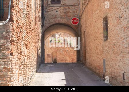 Architectural surface detail showing brick masonry and weathered materials. Visual supports construction education, heritage communication, urban Stock Photo