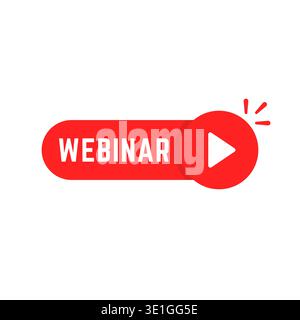 red webinar bubble with play button Stock Vector